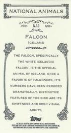 2010 Topps Allen & Ginter - Mini National Animals #NA3 Falcon / Iceland Back