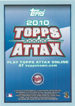 2010 Topps Attax - Gold Foil #NNO Joe Mauer Back