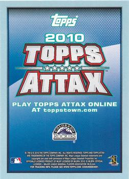 2010 Topps Attax - Silver Foil #NNO Todd Helton Back