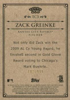 2010 Topps Chrome - 206 Chrome #TC3 Zack Greinke Back