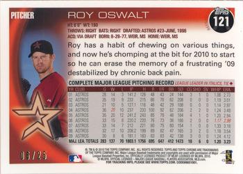 2010 Topps Chrome - Red Refractors #121 Roy Oswalt Back