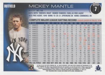 2010 Topps Chrome - Refractors #7 Mickey Mantle Back