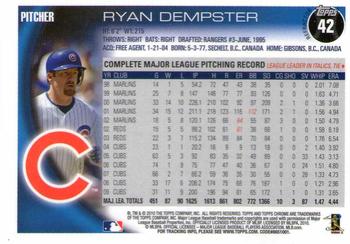 2010 Topps Chrome - Refractors #42 Ryan Dempster Back