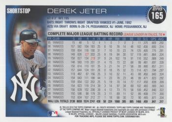 2010 Topps Chrome - Refractors #165 Derek Jeter Back