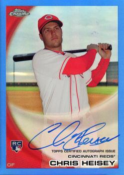 2010 Topps Chrome - Rookie Autographs Blue Refractors #192 Chris Heisey Front
