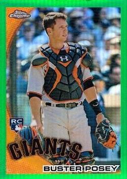 2010 Topps Chrome - Green Refractors #221 Buster Posey Front