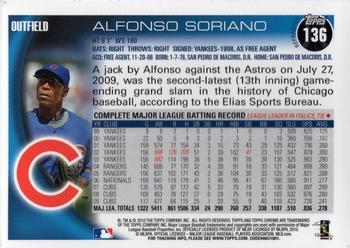 2010 Topps Chrome - X-Fractors #136 Alfonso Soriano Back