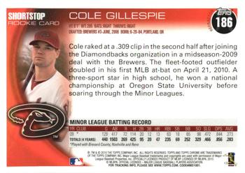 2010 Topps Chrome - X-Fractors #186 Cole Gillespie Back