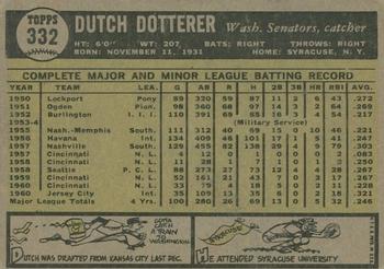 2010 Topps Heritage - 50th Anniversary Buybacks #332 Dutch Dotterer Back
