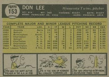 2010 Topps Heritage - 50th Anniversary Buybacks #153 Don Lee Back