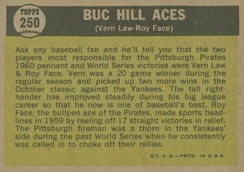 2010 Topps Heritage - 50th Anniversary Buybacks #250 Buc Hill Aces-Law /Face Back