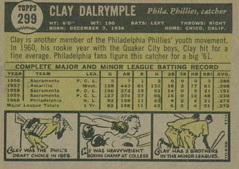 2010 Topps Heritage - 50th Anniversary Buybacks #299 Clay Dalrymple Back