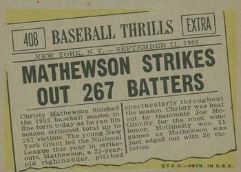 2010 Topps Heritage - 50th Anniversary Buybacks #408 Mathewson Strikes Out 267 Batters Back