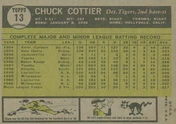 2010 Topps Heritage - 50th Anniversary Buybacks #13 Chuck Cottier Back