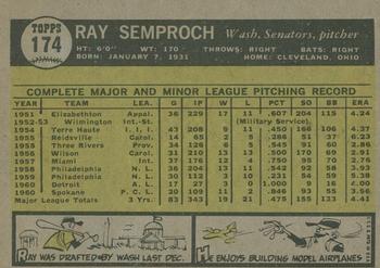 2010 Topps Heritage - 50th Anniversary Buybacks #174 Ray Semproch Back