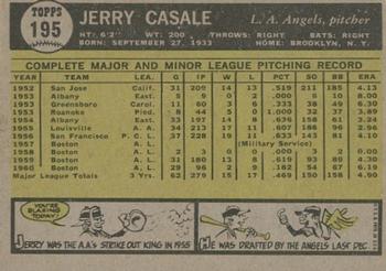 2010 Topps Heritage - 50th Anniversary Buybacks #195 Jerry Casale Back