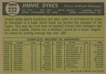 2010 Topps Heritage - 50th Anniversary Buybacks #222 Jimmie Dykes Back