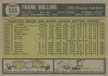 2010 Topps Heritage - 50th Anniversary Buybacks #335 Frank Bolling Back