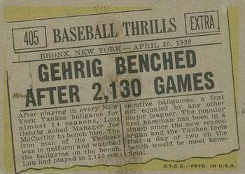2010 Topps Heritage - 50th Anniversary Buybacks #405 Lou Gehrig Streak Back