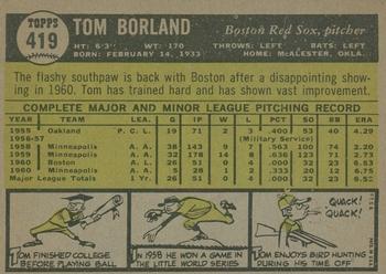 2010 Topps Heritage - 50th Anniversary Buybacks #419 Tom Borland Back