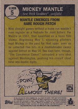 2010 Topps Heritage - Mantle Chase '61 #MM5 Mickey Mantle Back