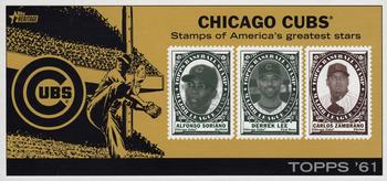 2010 Topps Heritage - Team Stamp Panels #NNO Chicago Cubs / Alfonso Soriano / Derrek Lee / Carlos Zambrano Front