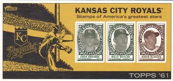 2010 Topps Heritage - Team Stamp Panels #NNO Kansas City Royals / Zack Greinke / Billy Butler / David DeJesus Front