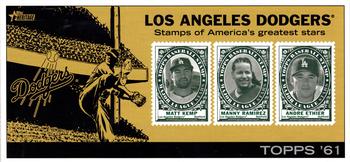 2010 Topps Heritage - Team Stamp Panels #NNO Los Angeles Dodgers / Matt Kemp / Manny Ramirez / Andre Ethier Front