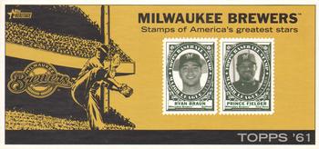2010 Topps Heritage - Team Stamp Panels #NNO Milwaukee Brewers / Ryan Braun / Prince Fielder Front
