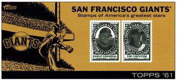 2010 Topps Heritage - Team Stamp Panels #NNO San Francisco Giants / Pablo Sandoval / Tim Lincecum Front