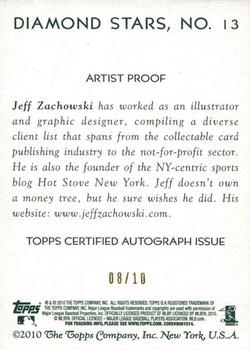 2010 Topps National Chicle - Artist's Proof Signatures #13 Dan Uggla / Jeff Zachowski Back