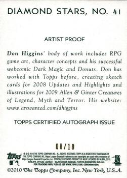 2010 Topps National Chicle - Artist's Proof Signatures #41 Carlos Pena / Don Higgins Back