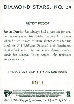 2010 Topps National Chicle - Artist's Proof Signatures #59 Wandy Rodriguez / Jason Davies Back