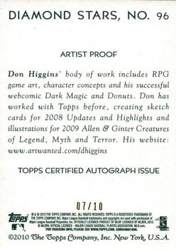 2010 Topps National Chicle - Artist's Proof Signatures #96 Derrek Lee / Don Higgins Back