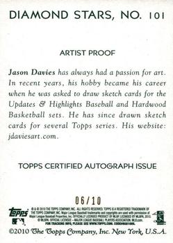 2010 Topps National Chicle - Artist's Proof Signatures #101 Torii Hunter / Jason Davies Back