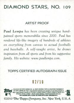 2010 Topps National Chicle - Artist's Proof Signatures #109 Nelson Cruz / Paul Lempa Back