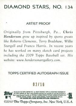 2010 Topps National Chicle - Artist's Proof Signatures #134 Felix Pie / Chris Henderson Back