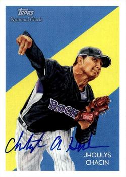 2010 Topps National Chicle - Artist's Proof Signatures #144 Jhoulys Chacin / Chris Henderson Front