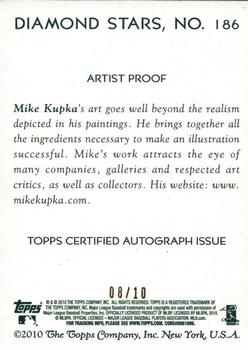 2010 Topps National Chicle - Artist's Proof Signatures #186 Alfonso Soriano / Mike Kupka Back