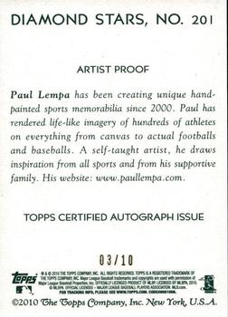 2010 Topps National Chicle - Artist's Proof Signatures #201 A.J. Burnett / Paul Lempa Back
