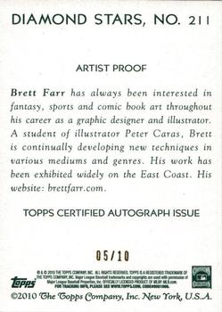 2010 Topps National Chicle - Artist's Proof Signatures #211 Jim Palmer / Brett Farr Back