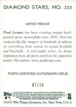 2010 Topps National Chicle - Artist's Proof Signatures #325 Tommy Manzella Back
