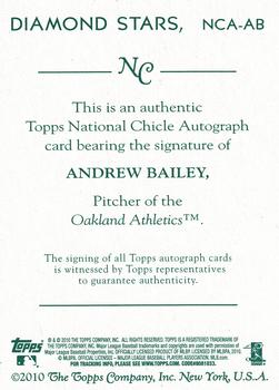 2010 Topps National Chicle - Autographs National Chicle Back #NCA-AB Andrew Bailey Back