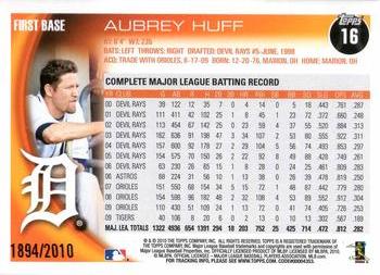 2010 Topps Opening Day - Blue #16 Aubrey Huff Back