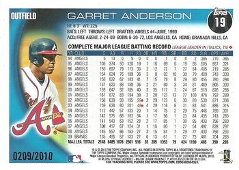 2010 Topps Opening Day - Blue #19 Garret Anderson Back