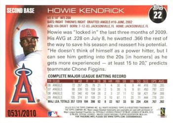 2010 Topps Opening Day - Blue #22 Howie Kendrick Back