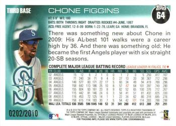 2010 Topps Opening Day - Blue #64 Chone Figgins Back