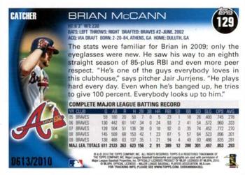 2010 Topps Opening Day - Blue #129 Brian McCann Back