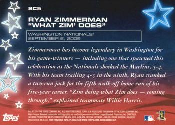 2010 Topps Opening Day - Superstar Celebrations #SC5 Ryan Zimmerman Back