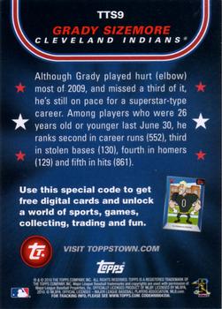 2010 Topps Opening Day - Topps Town Stars #TTS9 Grady Sizemore Back